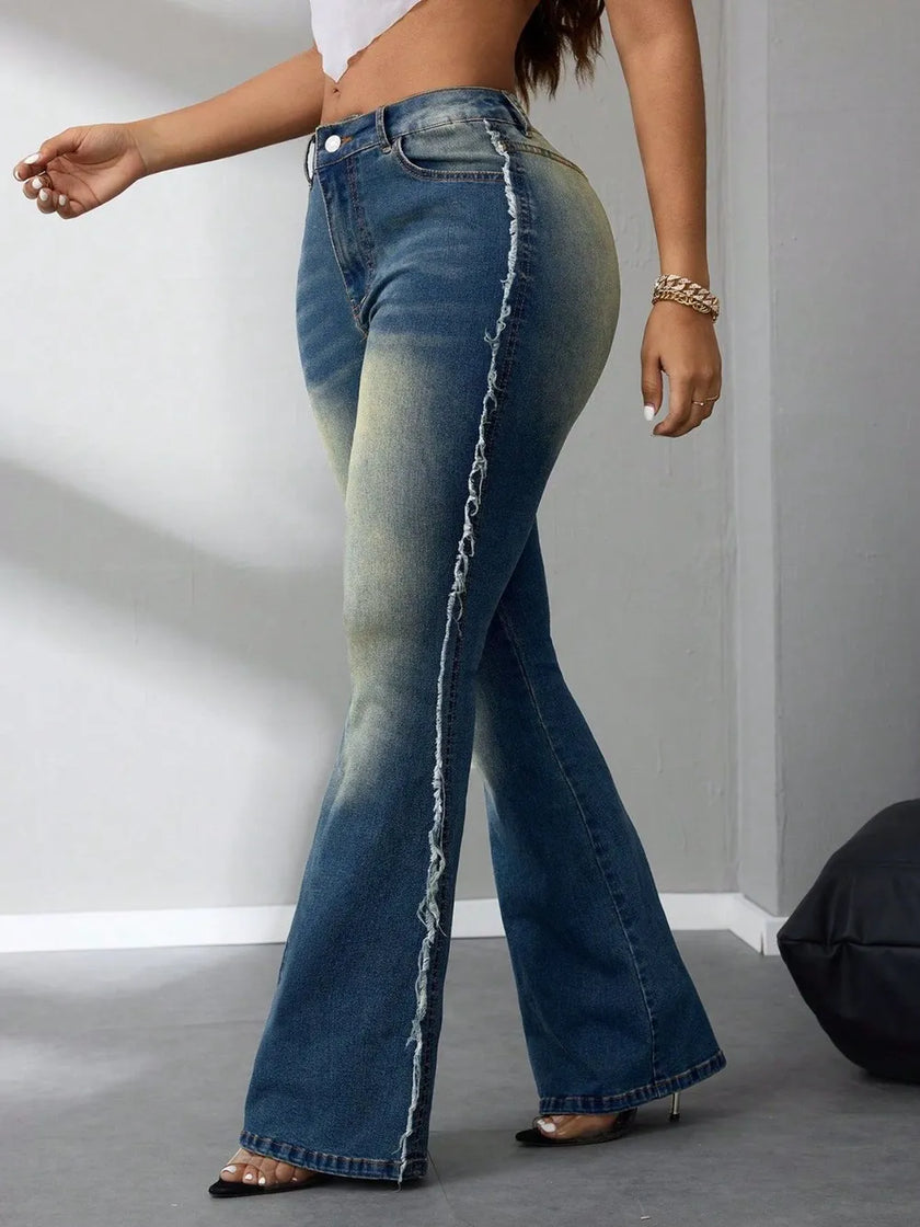 Denim Jeans de Dobladillo Acampanado