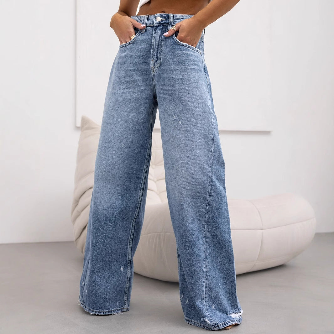 Retro Jeans de Pierna Recta