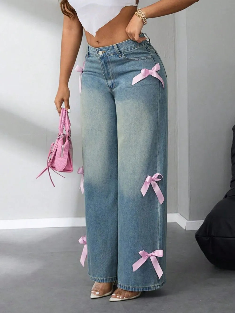 Deninm Jeans Pink Bow
