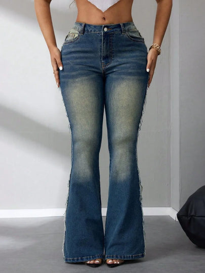 Denim Jeans de Dobladillo Acampanado