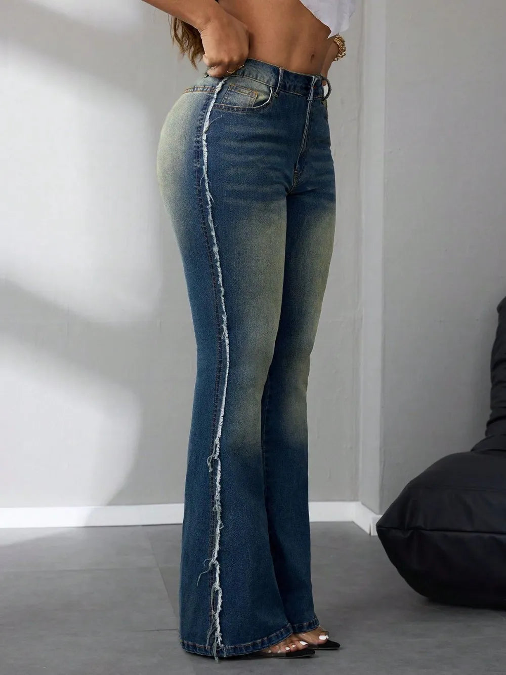 Denim Jeans de Dobladillo Acampanado