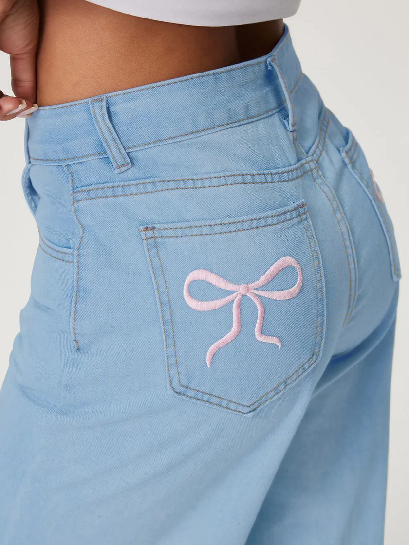 Denim Jeans de Lazo Bordado