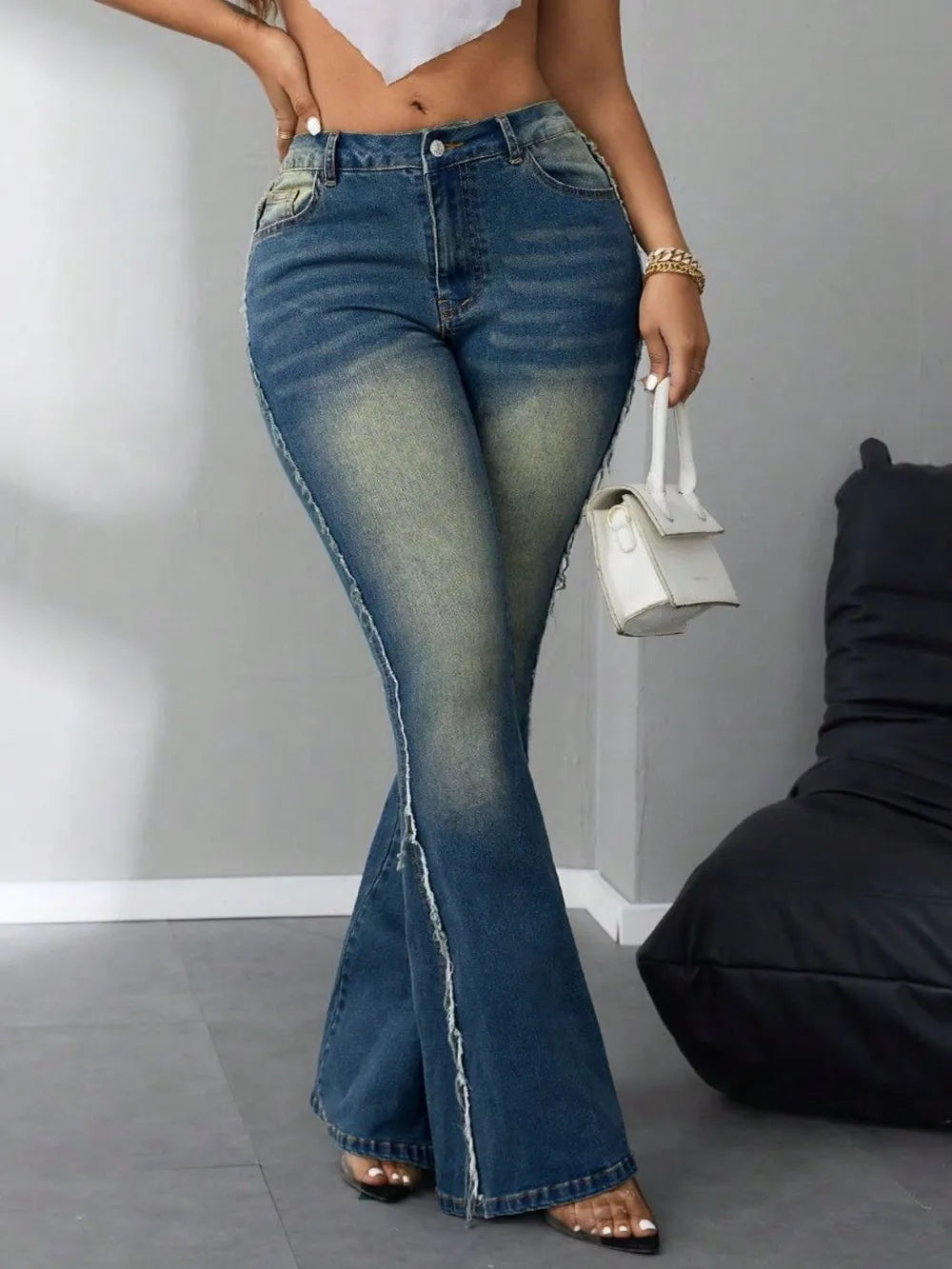 Denim Jeans de Dobladillo Acampanado